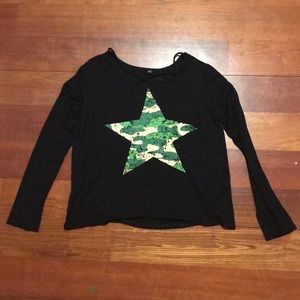 Black shirt with design